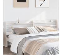 Headboard 190cm White Solid Pinewood 3-Shelf Freestanding Rustic Storage ShelfXL