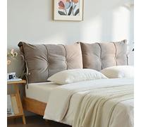 Headboard Back Cushion Bolster Small Cashmere Large Reading Pillow, Washable Anti-collision Upholstered Bed Headboard Cover Wooden/iron Bed Backrest Support Cushion Bedroom Decor(180x55x12cm,Brown2)