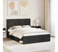 Headboard Black 146.5cm W Engineered Wood Vertical Slat Bed Frame Mount EasyCare