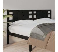 Headboard Black 146x4x100 cm Solid Wood Pine
