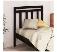 Headboard Black 95x100cm Solid Pinewood Modern MinimalistDesign Slim Wall Mount
