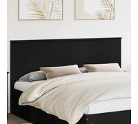 Headboard Black Oak Engineered Wood 183cm Adjustable Wall-Mounted Modern Slim7cm