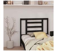 Headboard Black Solid Pine Slim Slatted 96x100 cm Modern Mount Sturdy Support