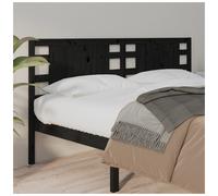 Headboard Black Solid Pine Wood 146x100 cm Slim Minimalist Sturdy Wall-Mount Fit