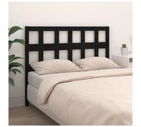 Headboard Black Solid Pine Wood 205.5x100cm Slim 4cm Profile Wall Mount Modern