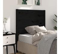 Headboard Black Solid Pine Wood 96x4x100 cm Rustic Bed Panel Single Size