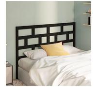 Headboard Black Solid Pinewood 146x100 cm 4cm Panel Easy Mount Durable Sl it