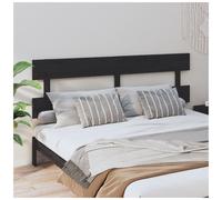 Headboard Black Solid Pinewood 204x81 cm Slim 3cm Modern Minimalist Wall-Mounted
