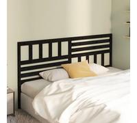 Headboard Black Solid Pinewood 206x4x100 cm Rustic Wooden Bed Panel - Large King