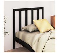 Headboard Black Solid Pinewood Matte Finish 96x100 cm Slatted Wooden Pre-drilled