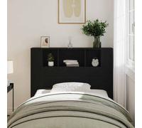 Headboard cabinet 120cm Black Oak engineered wood wall-mounted shelf slim design