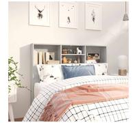 Headboard cabinet 120x19x103.5cm Concrete Grey Engineered Wood Slim wall Storage