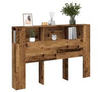 Headboard Cabinet 160cm Old Wood Engineered Wood Slim Wall-Mounted Shelf Storage