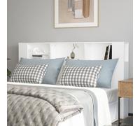 Headboard Cabinet 180 cm. White Engineered Wood Wall-Mounted Storage Shelf Slim