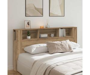 Headboard Cabinet 200 cm Artisan Oak Engineered Wood Wall-Mount Storage SlimFit