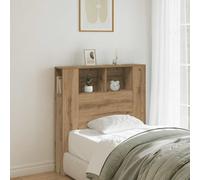 Headboard Cabinet Artisan Oak 100x18.5x102.5 cm Engineered Wood 4-Shelf Storage