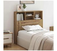 Headboard Cabinet Artisan Oak 100x19x103.5cm Wall-Mount Shelf Storage Concealed