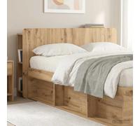Headboard Cabinet Artisan Oak 135x18.5x80cm Engineered Wood U-Shape Storage Unit