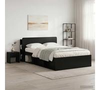 Headboard Cabinet Black 135x18.5x80cm Engineered Wood Slim Storage Shelf for bed