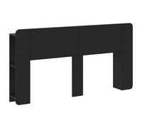 Headboard Cabinet Black 154x18.5x80cm Engineered Wood U-Shape Storage Shelf Kit