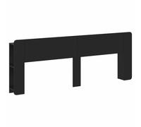 Headboard Cabinet Black 193.5x18.5x80cm Engineered Wood U-Shape Storage Shelf XL