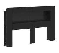 vidaXL Headboard Cabinet with Storage Black Engineered Wood