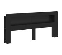 vidaXL Headboard Cabinet with Storage Black Engineered Wood