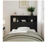 Headboard Cabinet Black Oak 120x19x103.5cm Wall-Mounted Engineered Wood Minimal