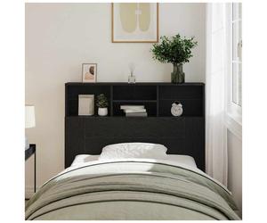 Headboard Cabinet Black Oak 120x19x103.5cm Wall-Mounted Engineered Wood Minimal