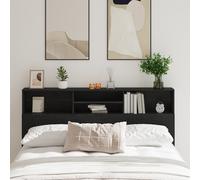Headboard Cabinet Black Oak 180 x 19 x 103.5 cm Engineered Wood