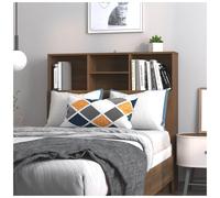 Headboard Cabinet Brown Oak 100x19x103.5 cm Wall-Mounted Slim Storage wall shelf