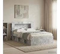 Headboard cabinet Concrete Grey 119.5x18.5x100cm Engineered Wood Storage Shelves