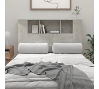 Headboard Cabinet Concrete Grey 120cm Wall-Mounted Engineered Wood Shelf Minimal