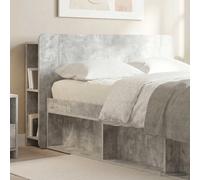 Headboard Cabinet Concrete Grey 135x18.5x80cm Engineered Wood U-Shape Storage XL
