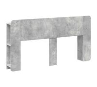 Headboard Cabinet Concrete Grey 154x18.5x80cm Engineered Wood Ushape Storage Bed