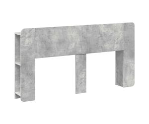 Headboard Cabinet Concrete Grey 154x18.5x80cm Engineered Wood Ushape Storage Bed