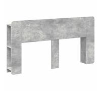 Headboard Cabinet Concrete Grey 182.5x18.5x80cm Engineered Wood Storage U-shape