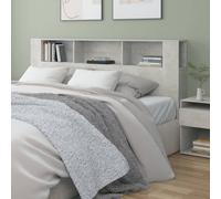 Headboard Cabinet Concrete Grey 200cm Engineered Wood Slim Wall-Mounted Storage