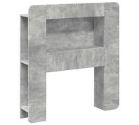 Headboard Cabinet Concrete Grey 93.5x18.5x100cm Engineered Wood Bedside Shelves