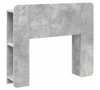 Headboard Cabinet Concrete Grey 95x18.5x80cm Engineered Wood U-Shape Storage Pro