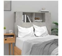 Headboard Cabinet Concrete Grey Engineered Wood 100x18.5x102.5 cm FloatingShelf