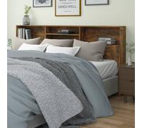 Headboard Cabinet Engineered Wood Grey Sonoma 220x19x103.5cm Wall-Mount Storage
