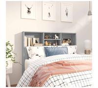 Headboard Cabinet Grey Sonoma 120x19x103.5cm Engineered Wood Wall Storage Shelf