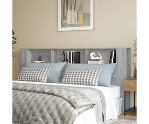 Headboard cabinet Grey Sonoma 220cm Engineered Wood Slim Wall-Mount 18.5cm Shelf