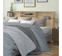 Headboard Cabinet Grey Sonoma Oak 220x19x103.5cm Engineered Wood Storage Shelves