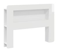 vidaXL Headboard Cabinet with Storage High Gloss White Engineered Wood