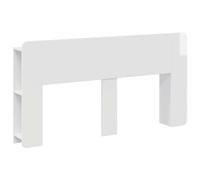 Headboard Cabinet High Gloss White 154x18.5x80cm Engineered Wood U-Shape Storage