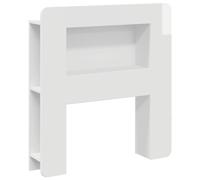 vidaXL Headboard Cabinet with Storage High Gloss White Engineered Wood