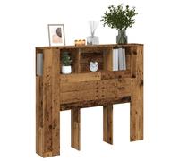 Headboard Cabinet Old Wood 120cm Engineered Wood Slim Wall-Mounted Storage Shelf