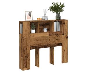 Headboard Cabinet Old Wood 120cm Engineered Wood Slim Wall-Mounted Storage Shelf